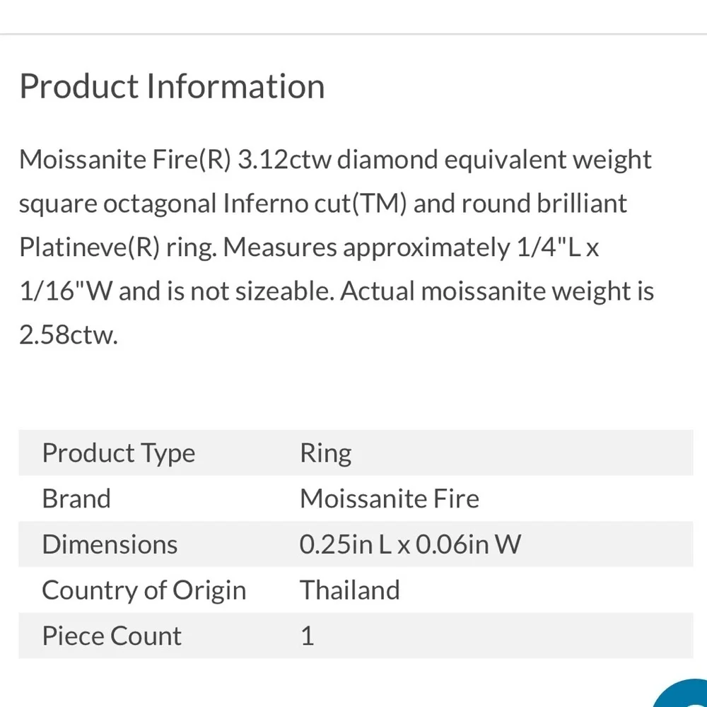 Moissanite Fire Ring Inferno Cut Platineve 925 S Silver Brilliant Size 6